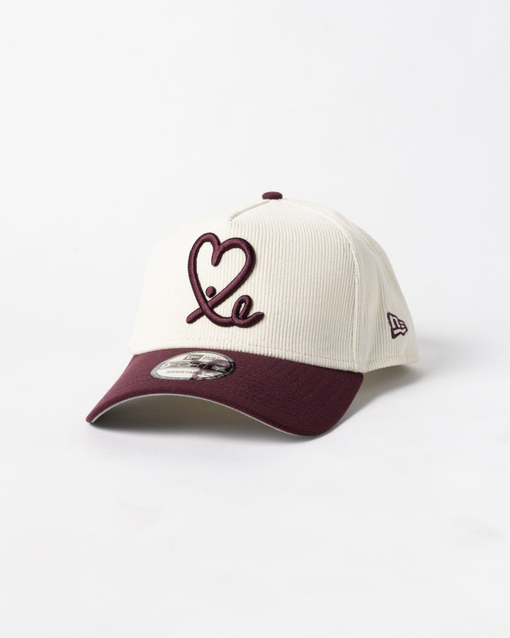 New Era 9Forty A Frame 1LoveIE Snapback (Chrome Corduroy  / Maroon)