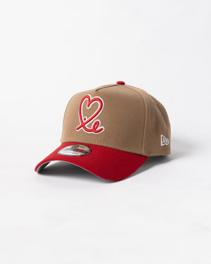 New Era 9Forty A Frame 1LoveIE Snapback (Khaki / Scarlett)