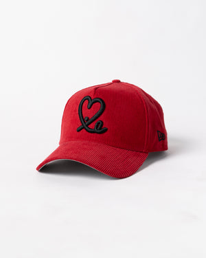 New Era 9Forty A Frame 1LoveIE Snapback (Red / Black Corduroy)