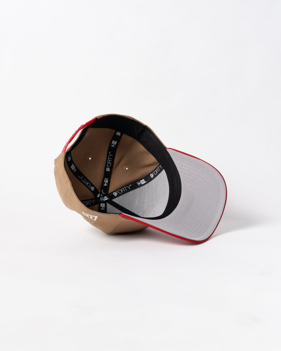 New Era 9Forty A Frame 1LoveIE Snapback (Khaki / Scarlett)