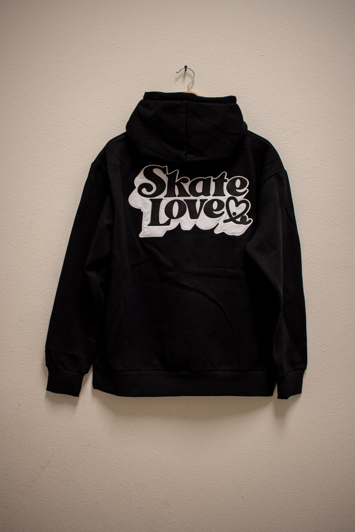 Signature Skate Love Youth Pullover Appliqué Hoodie (Black / White )