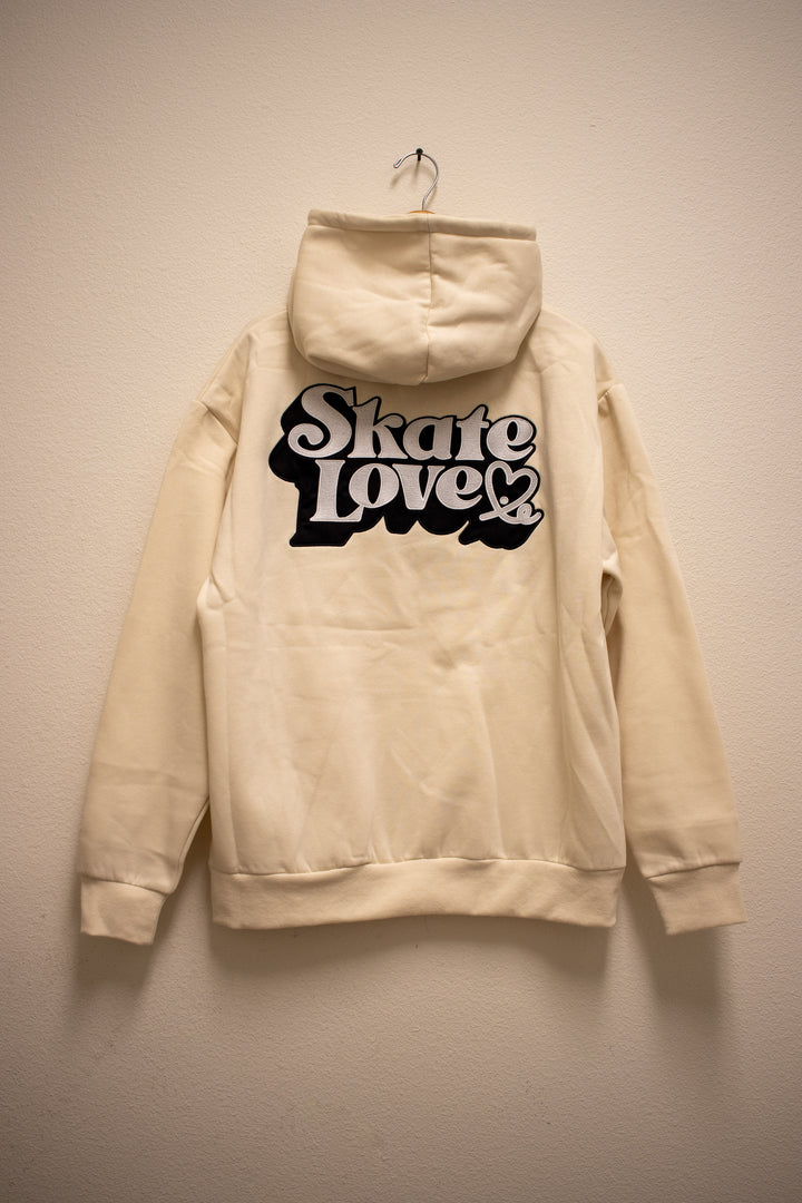 Signature Skate Love Pullover Appliqué Hoodie  (Cream / Black)