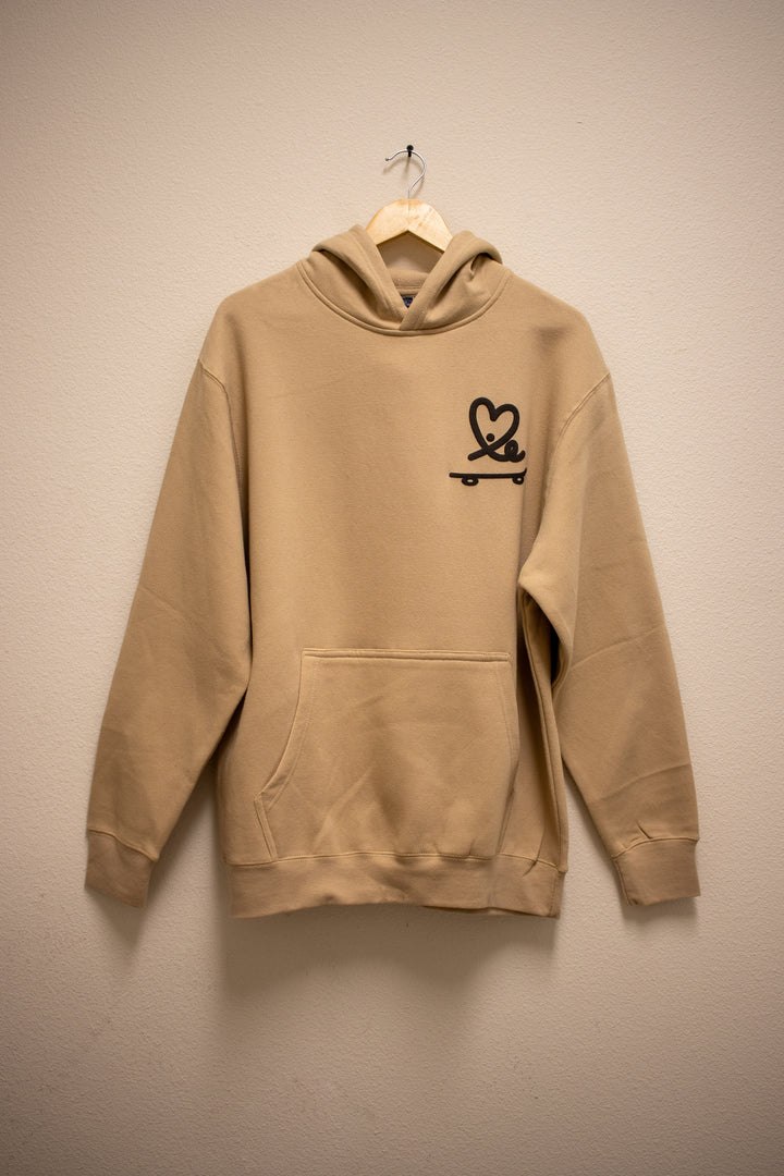 Skate Love Puff Print Hoodie (Sand)