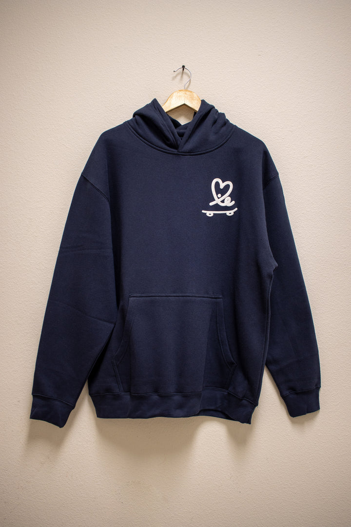 Skate Love Puff Print Hoodie (Navy)