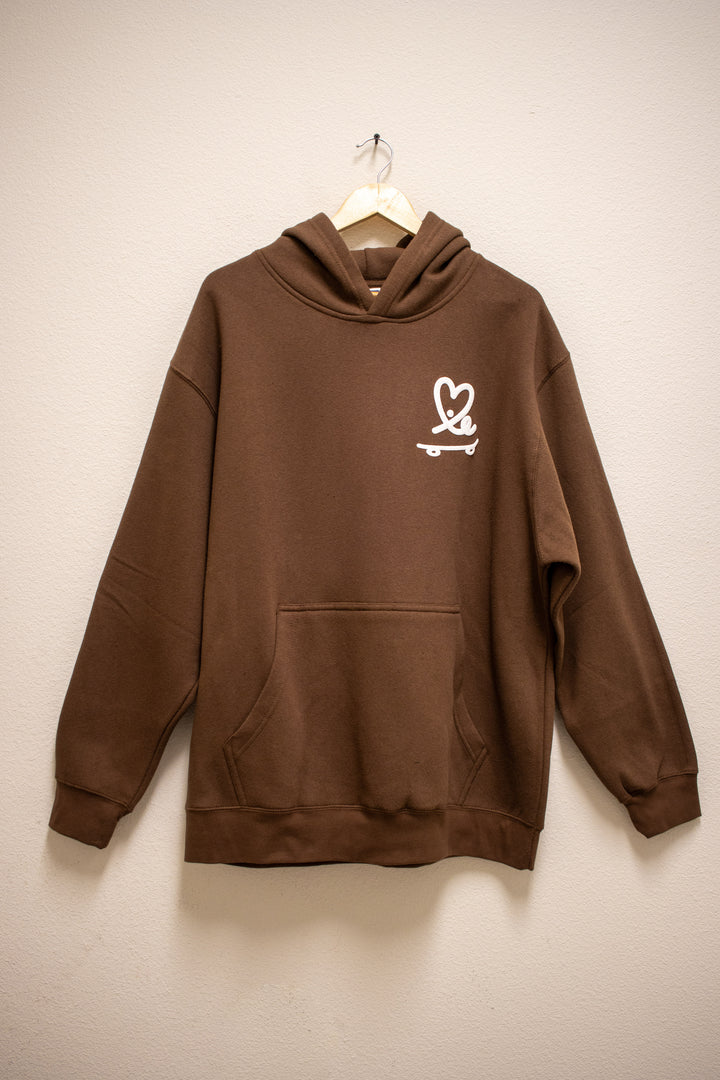 Skate Love Puff Print Hoodie (Brown)