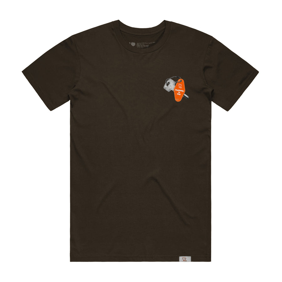 Positivity Is Key T-Shirt Brown – 1LoveIE