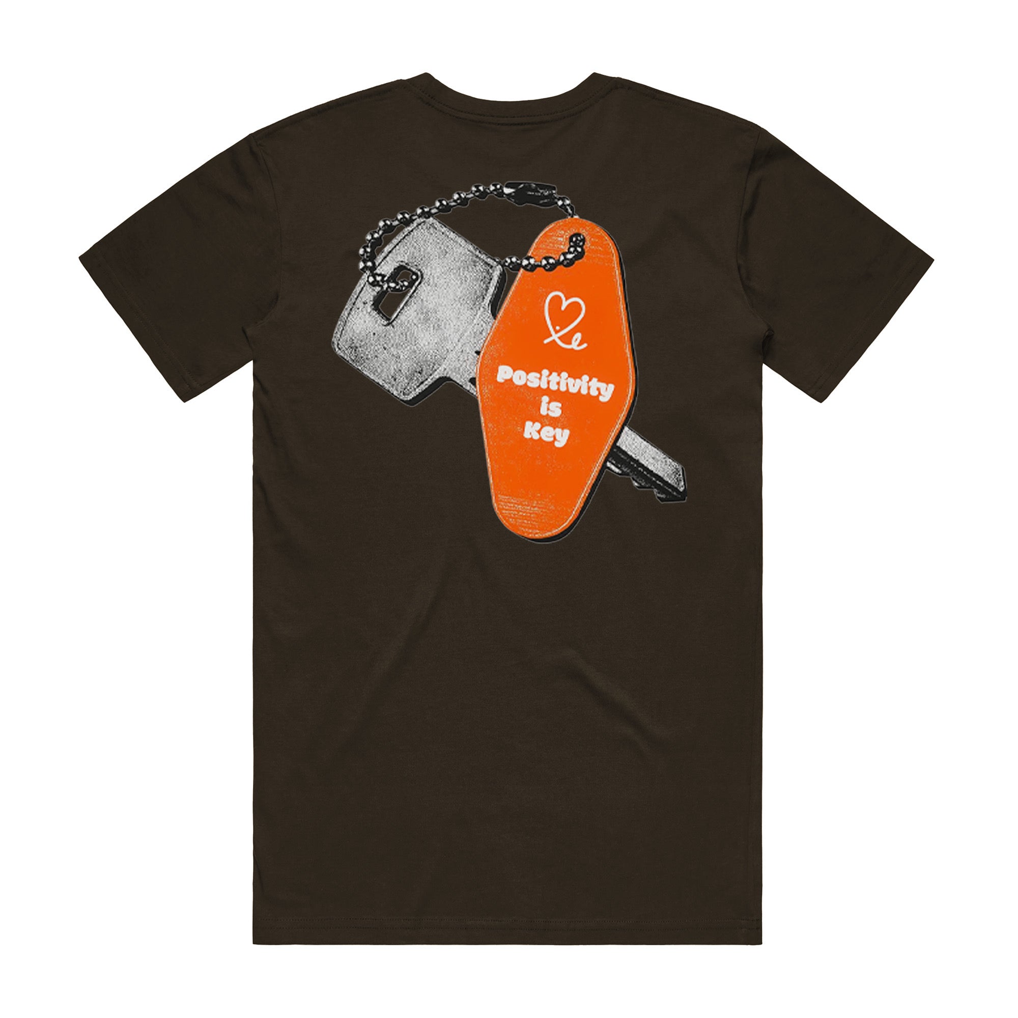 Positivity Is Key T-Shirt Brown – 1LoveIE