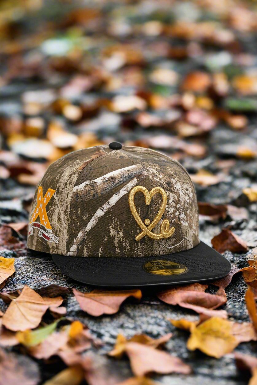 10 Year Anniversary Real Tree Camo & Gold 1LoveIE New Era 59FIFTY Fitted Cap