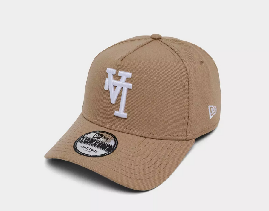 New Era Dodgers A Frame Upside LA Adjustable Cap ( Camel / White