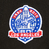 New Era Dodgers 59Fifty Upside LA Fitted Cap 60th Anniversary  ( Black / White)
