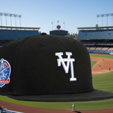 New Era Dodgers 59Fifty Upside LA Fitted Cap 60th Anniversary  ( Black / White)
