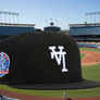 New Era Dodgers 59Fifty Upside LA Fitted Cap 60th Anniversary  ( Black / White)