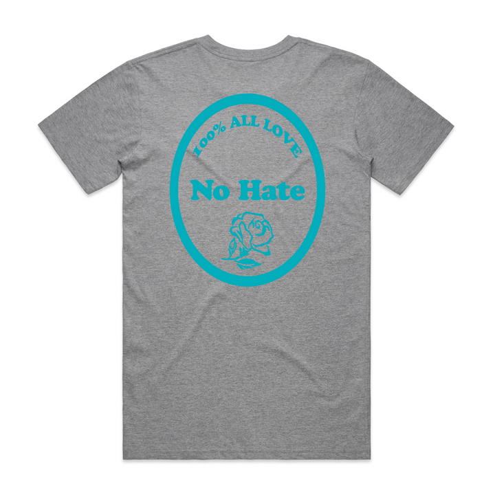 100% All Love No Hate (Heather Grey / Electric Blue)
