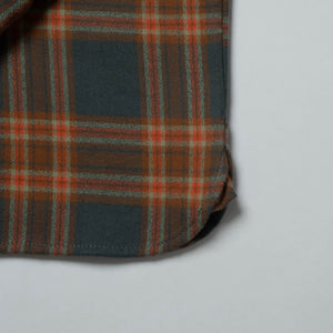1LoveIE Mens Basic Cut & Sew Flannel (Green & Rustic Orange)