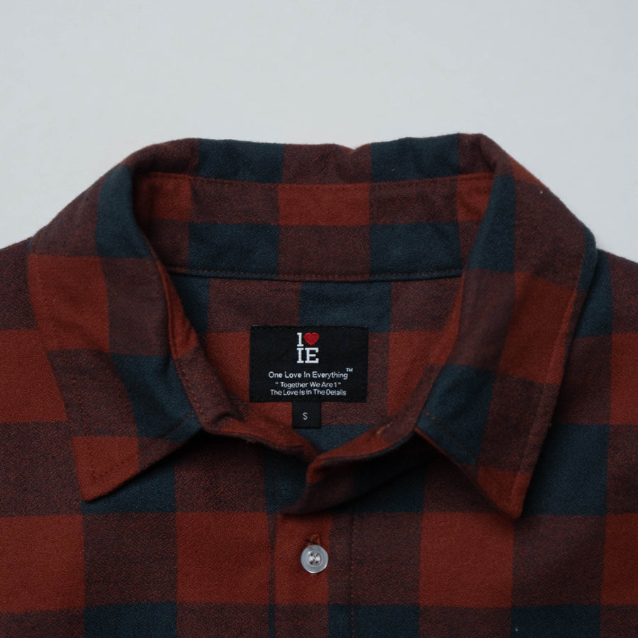 1LoveIE Mens Premium Cut & Sew Flannel (Red & Navy)