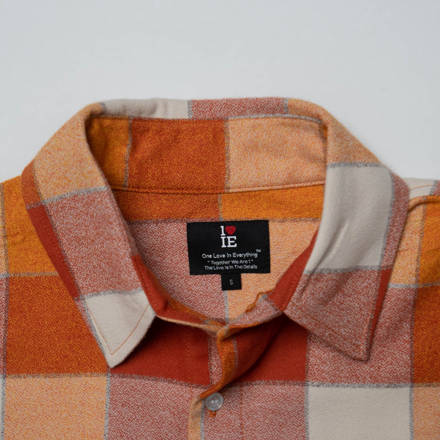 1LoveIE Mens Basic Cut & Sew Flannel (Orange Blossom)