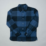 1LoveIE Mens Basic Cut & Sew Flannel (Navy  & Blueberry)