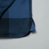 1LoveIE Mens Basic Cut & Sew Flannel (Navy  & Blueberry)