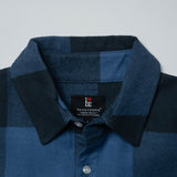 1LoveIE Mens Basic Cut & Sew Flannel (Navy  & Blueberry)