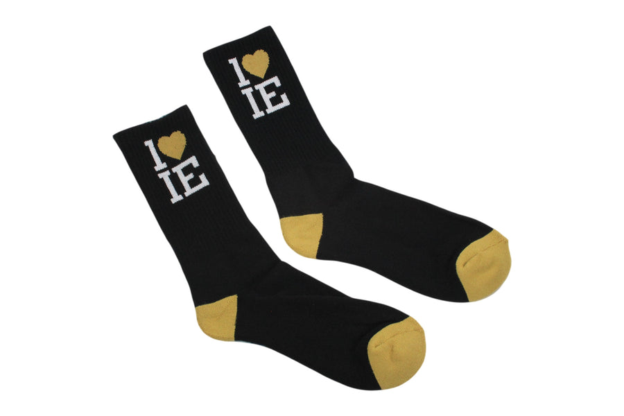 1LoveIE Crew Socks Black / Gold (3 Pack)