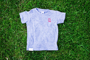 Kid's Heather Grey and Red Tri Blend T-shirt