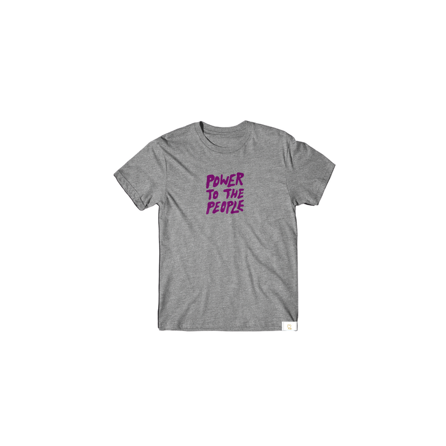 Power To The People Collection Tshirt (Athletic Grey / Purple)