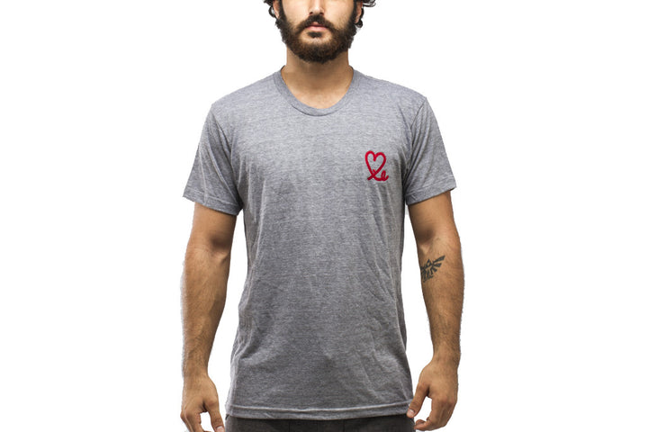 Men's Triblend T-shirt (Grey / Red)
