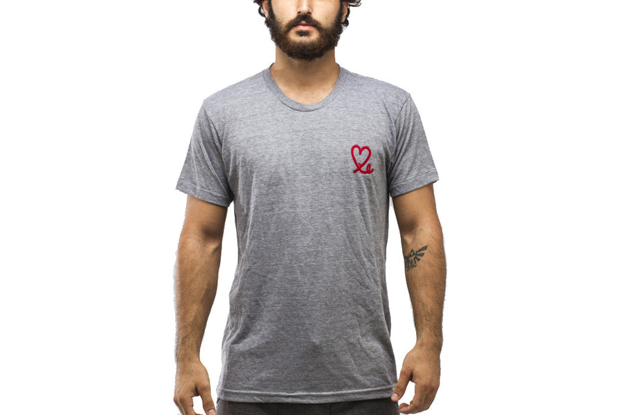 Men's Triblend T-shirt (Grey / Red)