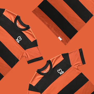 Men's Smooth Orange and Black Stripe Shirt