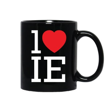 1 Heart IE Black Coffee Mug