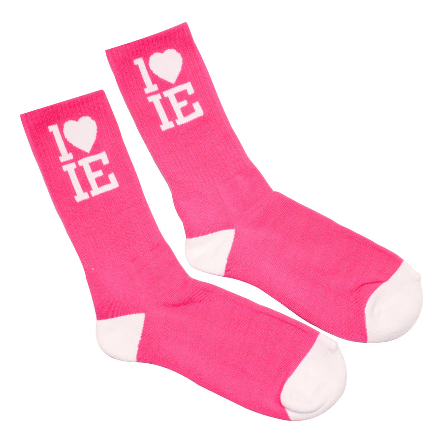 1LoveIE Crew Socks Pink  (Single)