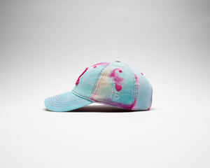 1LoveIE Signature Tie Dye Dad Hat (Pink & Blue Dye )