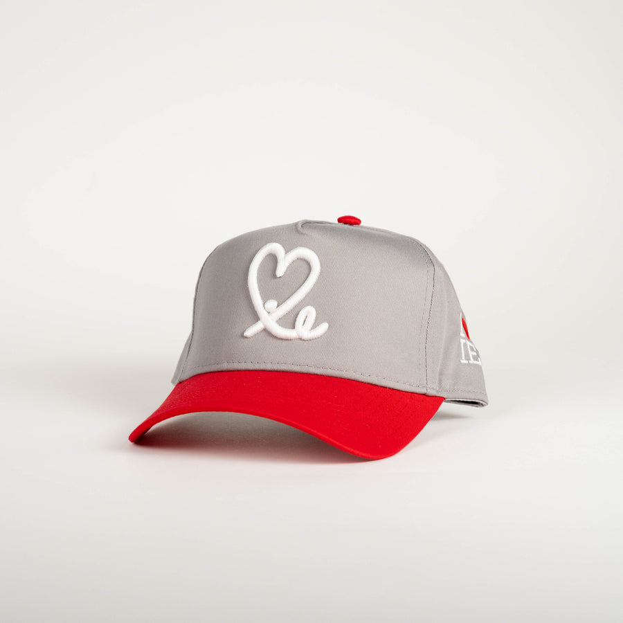 5 Panel A Frame 1LoveIE Snapback (Two Tone Red Grey/ White)