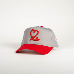 5 Panel A Frame 1LoveIE Snapback (Two Tone Red /Grey)