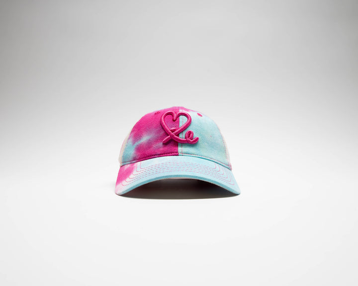 1LoveIE Signature Tie Dye Dad Hat (Pink & Blue Dye )