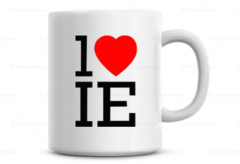 1 Heart IE White Coffee Mug