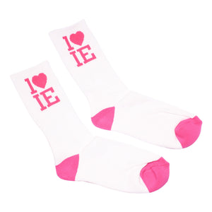 1LoveIE Crew Socks Pink / White  (3 Pack)