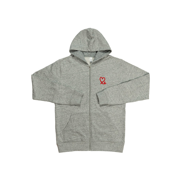 Men's Athletic Grey Tri-French Terry Zip Up